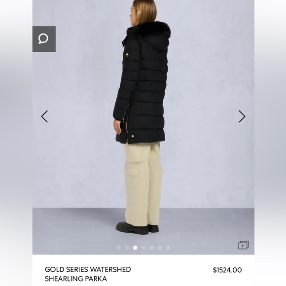 Womans Moose Knuckles Parka Black & Gold - Picture 6 of 6